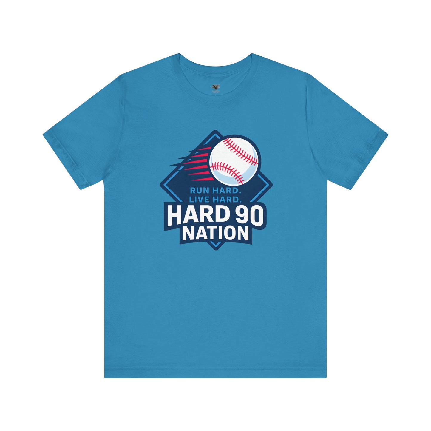 Hard 90 Nation Baseball Adult Tee – “Run Hard. Live Hard.”