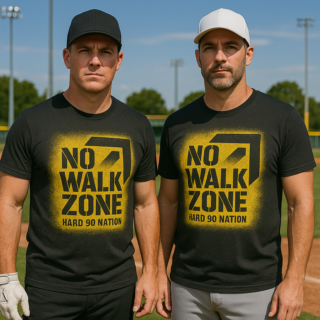 No Walk Zone – Hard 90 Nation Unisex Baseball Tee