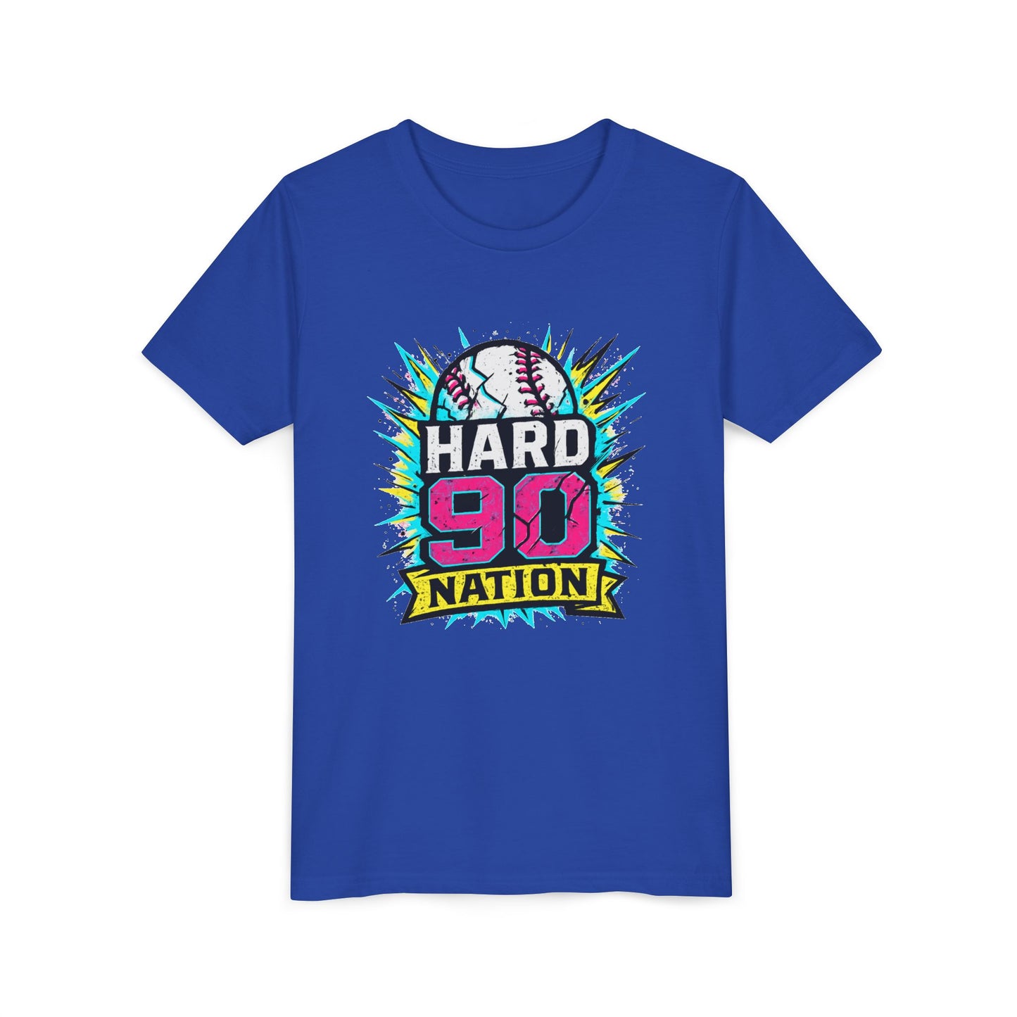 Hard 90 Nation Neon Burst Youth Baseball Tee