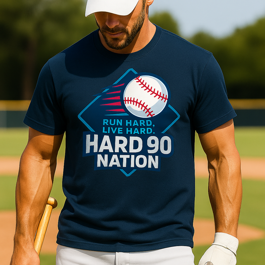 Hard 90 Nation Baseball Performance T-Shirt – Run Hard Live Hard