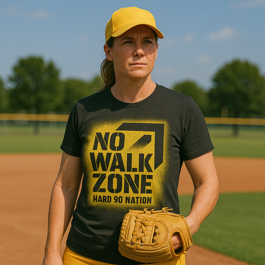 No Walk Zone – Hard 90 Nation Unisex Baseball Tee