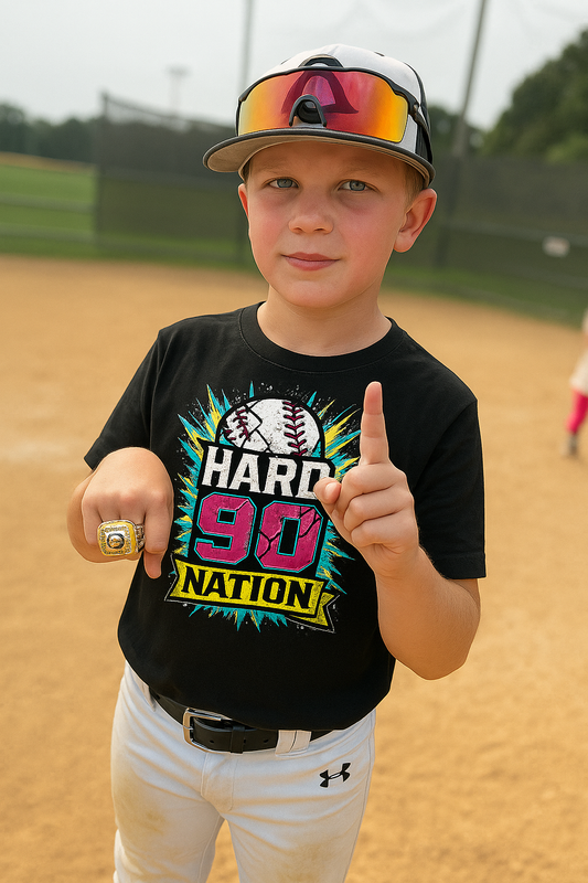 Hard 90 Nation Neon Burst Youth Baseball Tee